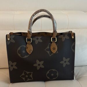 Chic Brown Patterned Tote Bag